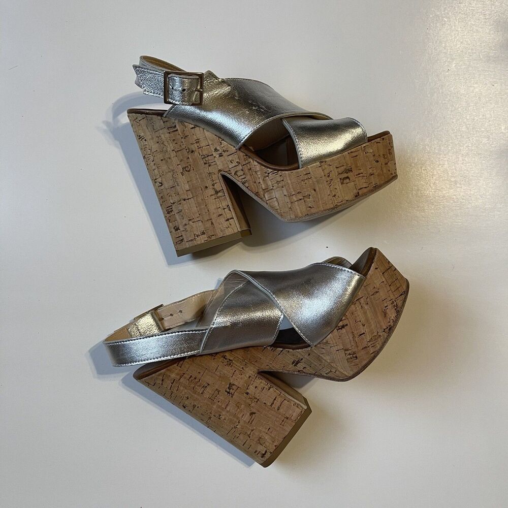 Vintage gaia altieri platfrom heels Sandals Disco Made In Italy Sz 37 / US 7